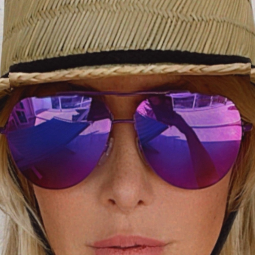 Balenciaga Purple Pink Mirror Aviator Sunglasses